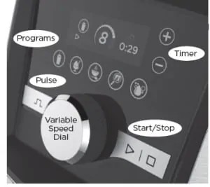 vitamix A3500 controls